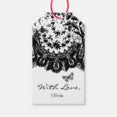 GIFT-LABEL "MET LOVE" ZWARTE LACE EN AANGEPASTE NA CADEAULABEL (Voorkant)