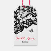 GIFT-LABEL "MET LOVE" ZWARTE LACE EN AANGEPASTE NA CADEAULABEL (Voorkant)