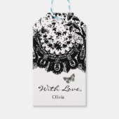 GIFT-LABEL "MET LOVE" ZWARTE LACE EN AANGEPASTE NA CADEAULABEL (Voorkant)