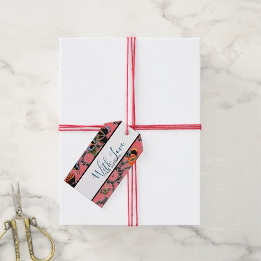 GIFT-LABEL MET VERLICHTE ANTIEK AANGEPASTE NAMEN CADEAULABEL (Met Touw)