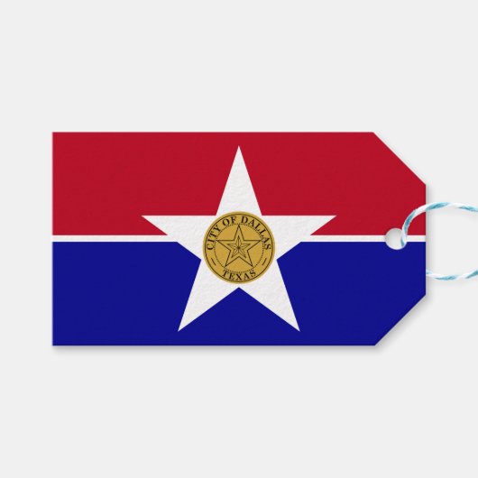 Gift Label met vlag van Dallas City, Verenigde Sta Cadeaulabel (Voorkant (Horizontaal))