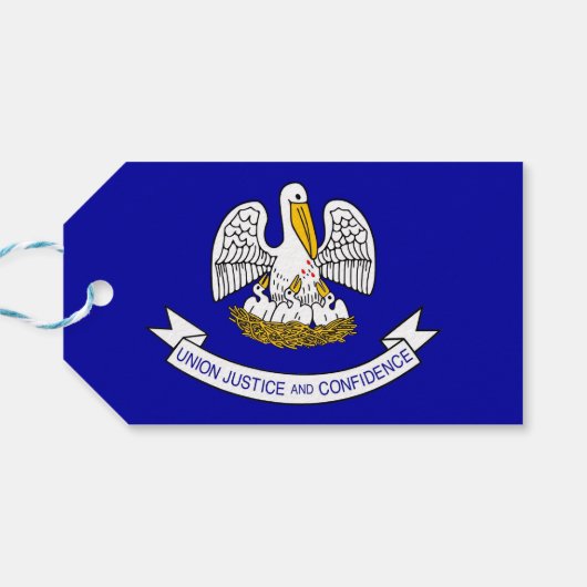 Gift Label met vlag van de staat Louisiana, VS Cadeaulabel (Achterkant Horizontaal)