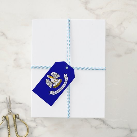 Gift Label met vlag van de staat Louisiana, VS Cadeaulabel (Met Touw)