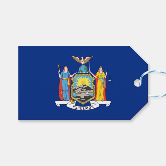 Gift Label met vlag van de staat New York, VS Cadeaulabel (Voorkant (Horizontaal))