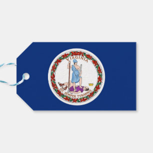 Gift Label met vlag van de staat Virginia, VS Cadeaulabel