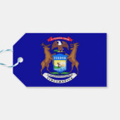 Gift Label met vlag van Michigan State, VS Cadeaulabel (Achterkant Horizontaal)