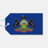Gift Label met vlag van Pennsylvania State, VS Cadeaulabel (Achterkant Horizontaal)