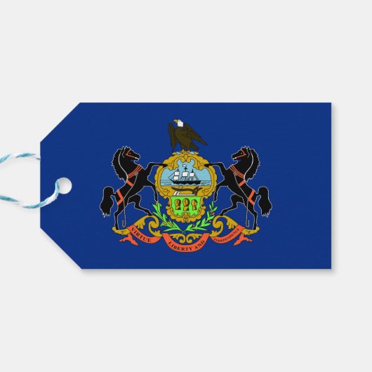 Gift Label met vlag van Pennsylvania State, VS Cadeaulabel (Achterkant Horizontaal)