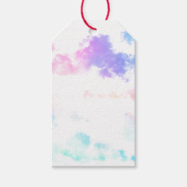 GIFT LABEL MULTI COLORED CLOUDS ON A WHITE SKY CADEAULABEL