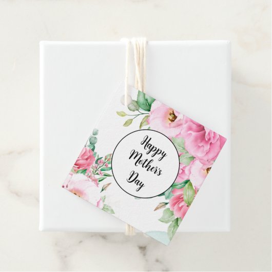 Gift Label Pink Floral Moederdag (In situ)