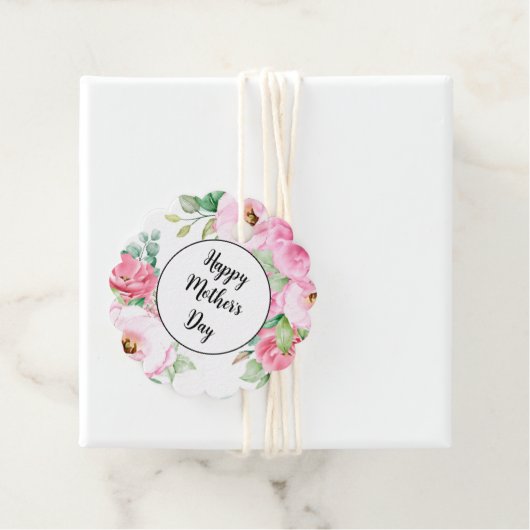 Gift Label Pink Floral Moederdag (In situ)