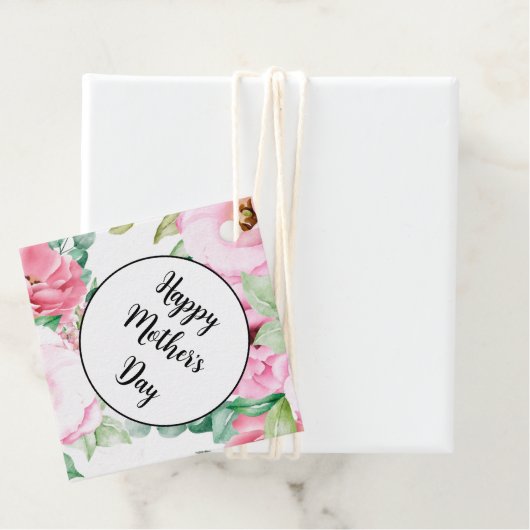 Gift Label Pink Floral Moederdag (In situ)