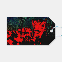 Gift label rood abstract gerecycled plastic foto p cadeaulabel