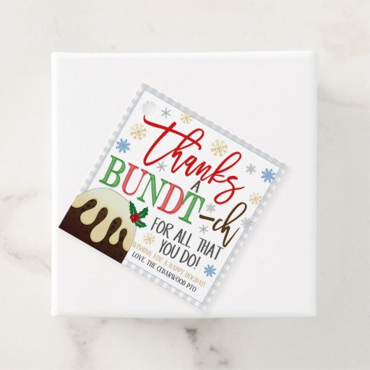 Gift Label voor holiday Bundt Cake (In situ)
