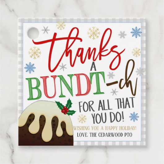 Gift Label voor holiday Bundt Cake (Voorkant)