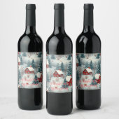 Gift label ( Winter Wonderland ) Wijn Etiket (Flessen)