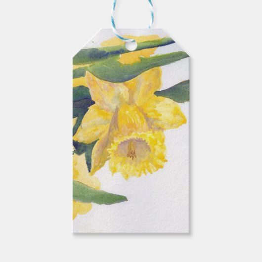 Gift Label Yellow Daffodil op Nantucket Cadeaulabel (Voorkant)