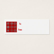 Gift label zilversneeuwvlokken