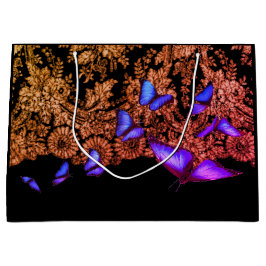 GIFT-LABEL ZWART MET LACE EN BUTTERFLIES GROOT CADEAUZAKJE