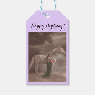 Gift Labels Happy Birthday Dream Girl-paardenbloem Cadeaulabel