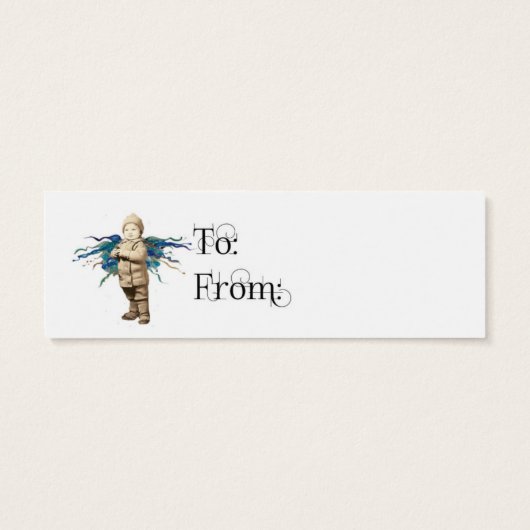  Gift Labels Little Boy met Fairy Mini Visitekaartjes (Achterkant)