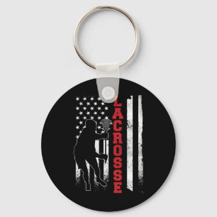 Gift Lacrosse Amerikaanse Vlag Lax - Uni-adul Sleutelhanger