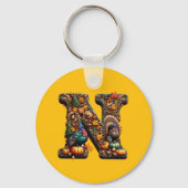 Gift Letter N Thanksgiving style  Sleutelhanger (Voorkant)