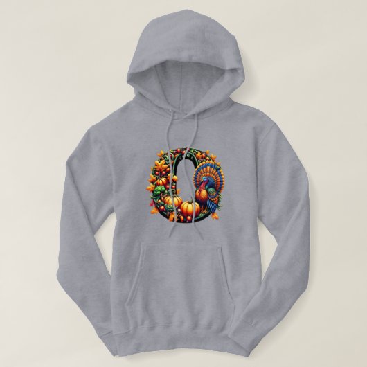 Gift letter o Thanksgiving style  Hoodie (Design voorkant)