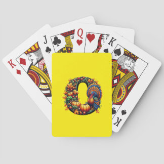 Gift letter o Thanksgiving style  Pokerkaarten