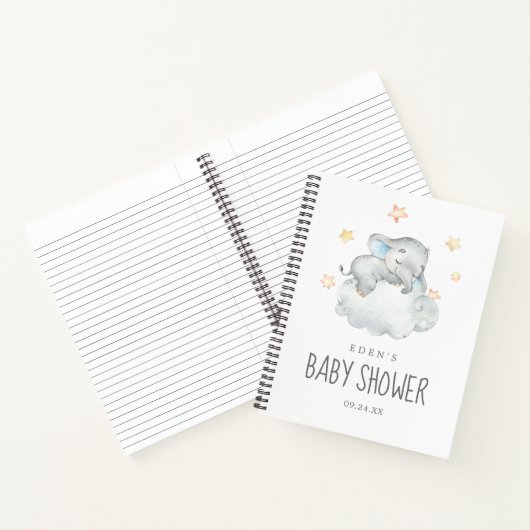 Gift List Little Elephant Boy Baby shower Notitieboek (Binnen)
