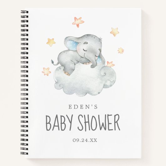 Gift List Little Elephant Boy Baby shower Notitieboek (Voorkant)
