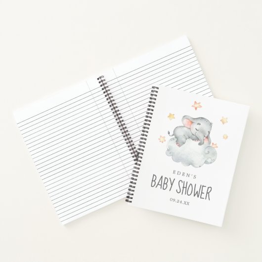 Gift List Little Elephant Girl Baby shower Notitieboek (Binnen)