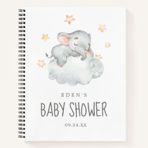 Gift List Little Elephant Girl Baby shower Notitieboek