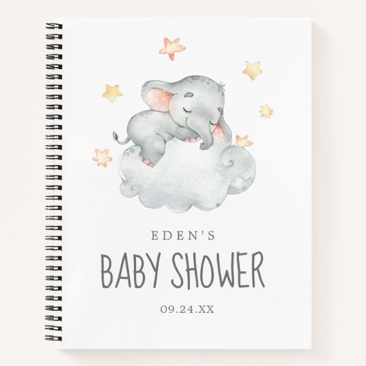 Gift List Little Elephant Girl Baby shower Notitieboek (Voorkant)