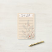 Gift list, seasonal xmas mistletoe post-it® notes (Op bureau)