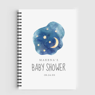 Gift List voor maan en sterren Baby shower Notitieboek