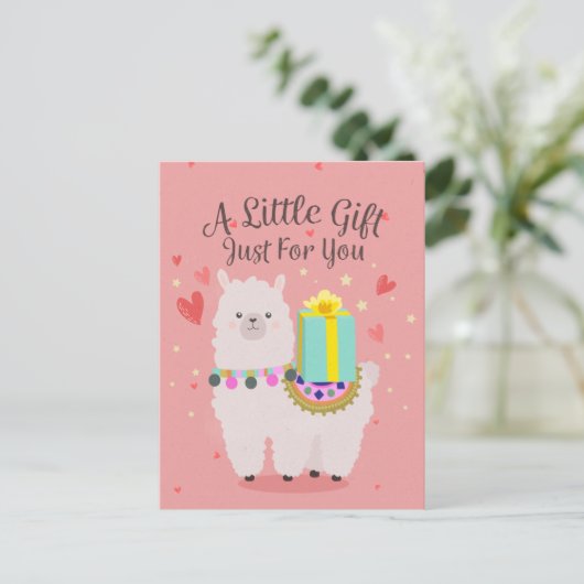Gift Llama Briefkaart (Staand voorkant)