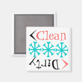 Gift Magnet Retro Tumblers Clean Dirty Vaatwasser (Voorkant / Achterkant)