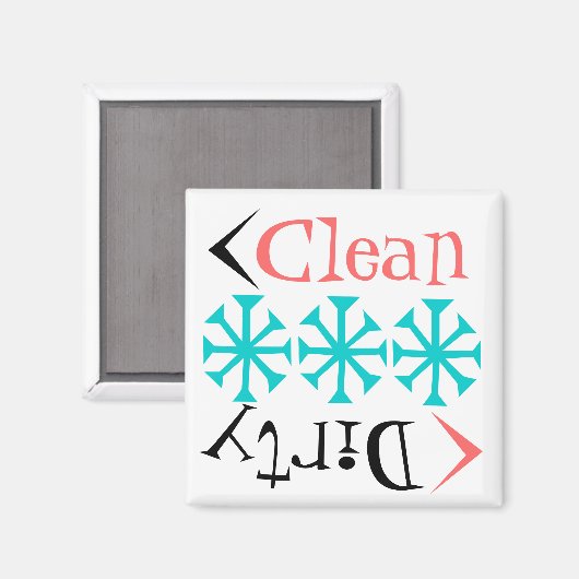 Gift Magnet Retro Tumblers Clean Dirty Vaatwasser (Voorkant / Achterkant)