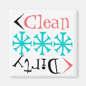 Gift Magnet Retro Tumblers Clean Dirty Vaatwasser (Voorkant)