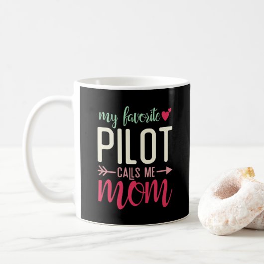 Gift mama van Pilot Mijn favoriete piloot noemt me Koffiemok (Met donut)