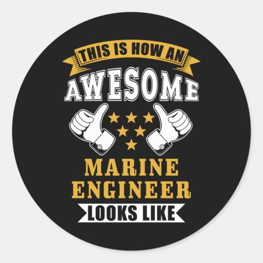 Gift marien ingenieur ronde sticker (Voorkant)