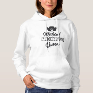 Gift Medical Coder Queen Coding ICD Programmer Hoodie