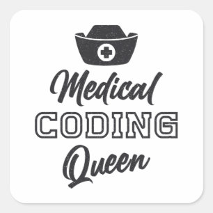 Gift Medical Coder Queen Coding ICD Programmer Vierkante Sticker