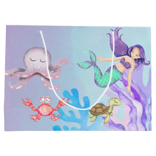 Gift Mermaid Party Groot Cadeauzakje (Achterkant)