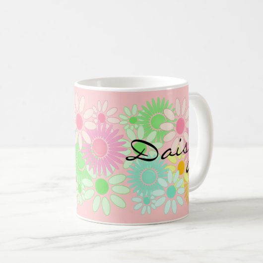 Gift Mok Daisy Personalized Personal Daisy Pattern (Voorkant rechts)