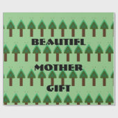 GIFT_MOTHER_LETTER_TREE_GREEN_SAGE_BROWN_BLACK CADEAUPAPIER (Vlak)