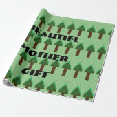 GIFT_MOTHER_LETTER_TREE_GREEN_SAGE_BROWN_BLACK CADEAUPAPIER (Uitgerold)