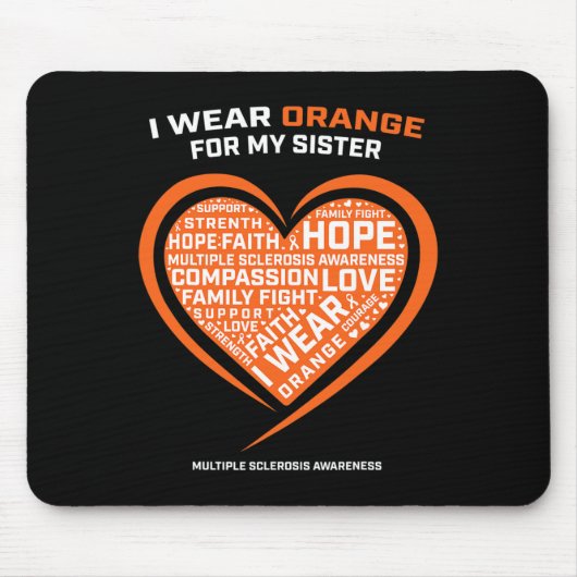 Gift MS Kleding Oranje Zuster Multiple Sclerose A Muismat (Voorkant)