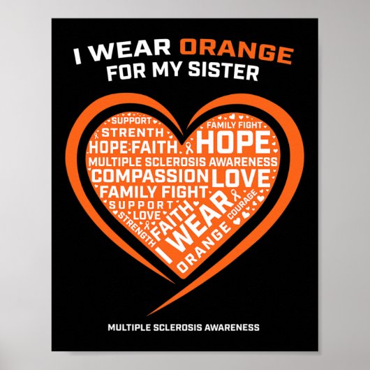 Gift MS Kleding Oranje Zuster Multiple Sclerose A Poster (Voorkant)